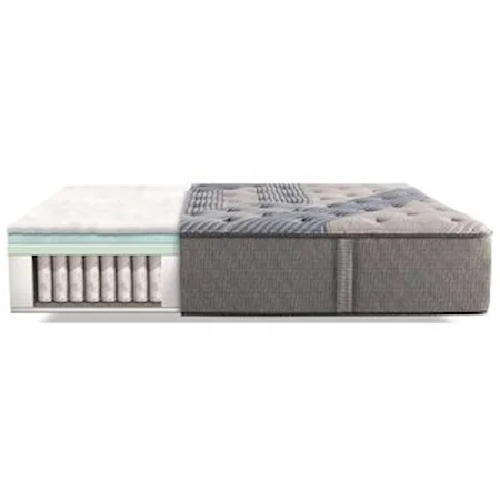 Queen Luxury Firm Hybrid Mattress and Blue Fusion Low Profile Foundation